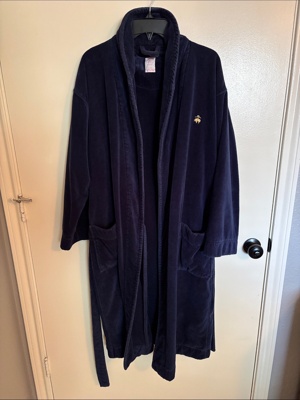 Navy Brooks Brothers Heavy Cotton Bathrobe